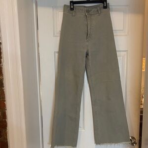 Rare Zara Marine pant Light Gray High-Waisted Wide-Leg Jeans